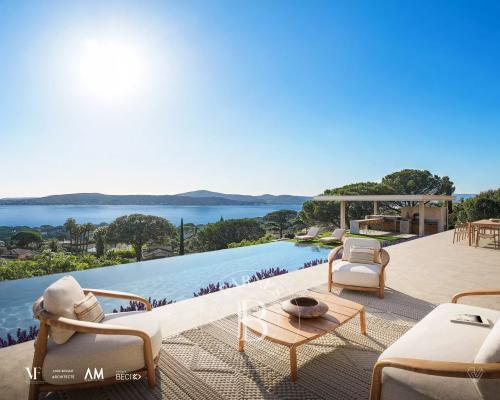 GRIMAUD - VILLA CONTEMPORAINE - VUE MER PANORAMIQUE